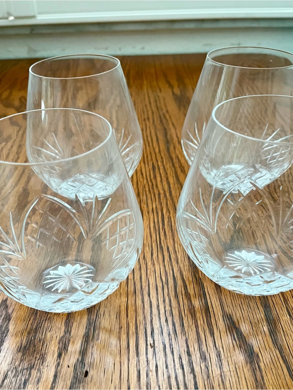Clear Cut Crystal Stemless Wine Glasses - Set of 4